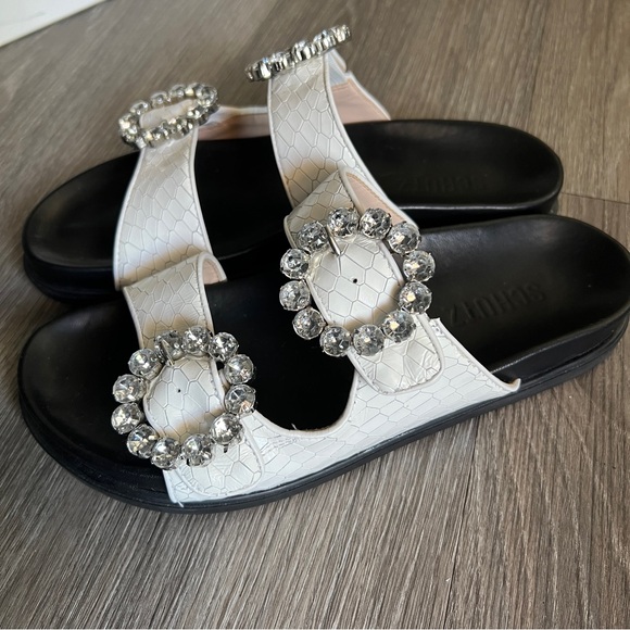 SCHUTZ Arial Sandals w/Rhinestone Buckles Size 9 - Picture 3 of 9